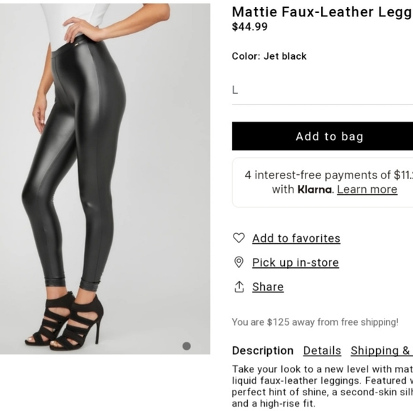 🖤Guess Faux Leather Leggings - Picture 2 of 6